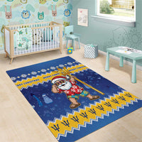 Barbados Christmas Area Rug Trident Dabbing Santa - Wonder Print Shop