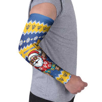 Barbados Christmas Arm Sleeves Trident Dabbing Santa - Wonder Print Shop