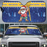 Barbados Christmas Auto Sun Shade Trident Dabbing Santa - Wonder Print Shop