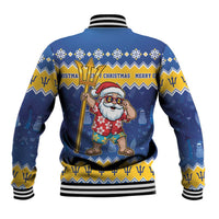 Barbados Christmas Baseball Jacket Trident Dabbing Santa - Wonder Print Shop