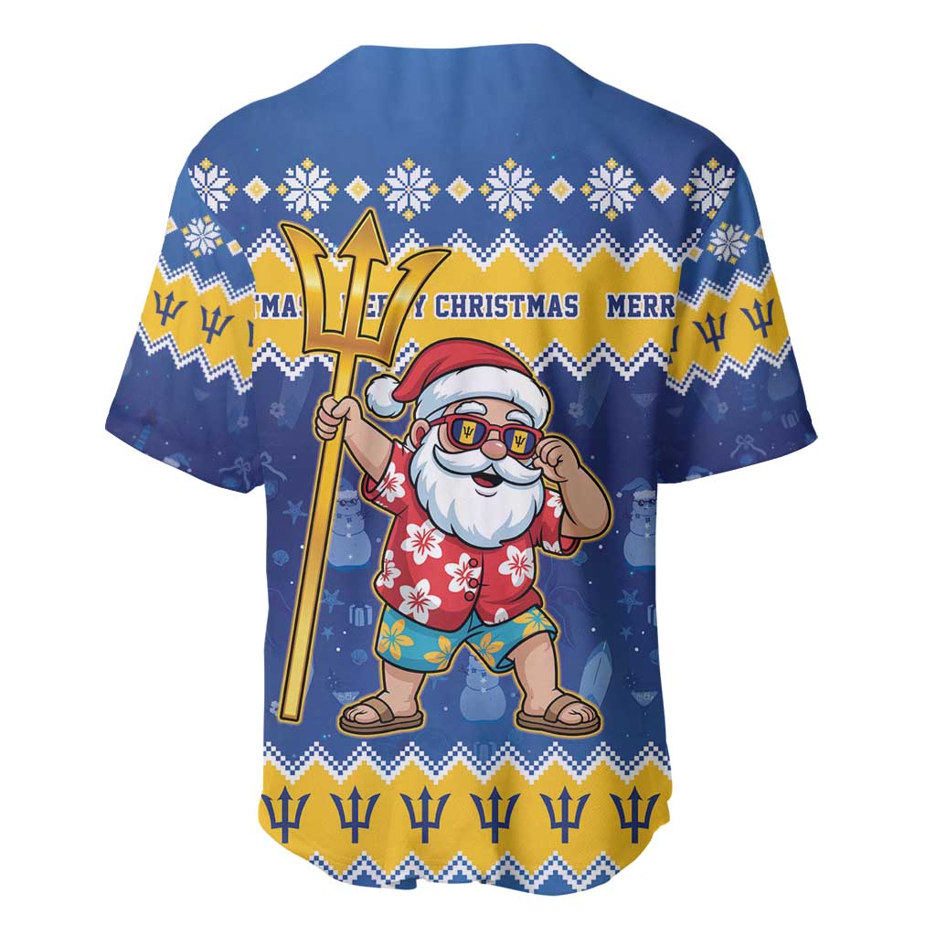Barbados Christmas Baseball Jersey Trident Dabbing Santa - Wonder Print Shop