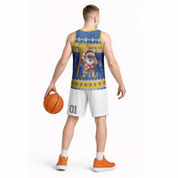 Barbados Christmas Basketball Jersey Trident Dabbing Santa - Wonder Print Shop