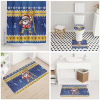Barbados Christmas Bathroom Set Trident Dabbing Santa - Wonder Print Shop