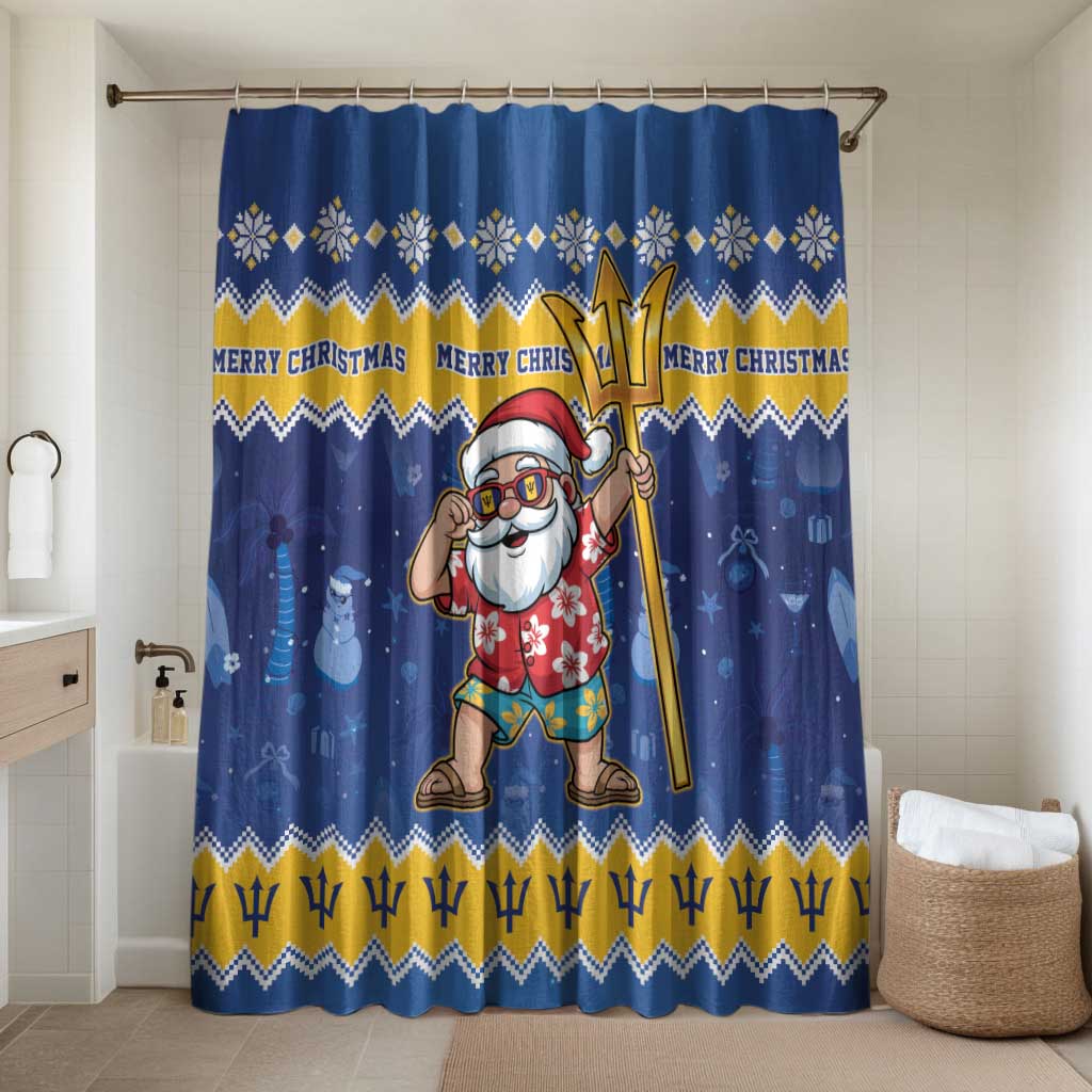 Barbados Christmas Bathroom Set Trident Dabbing Santa - Wonder Print Shop