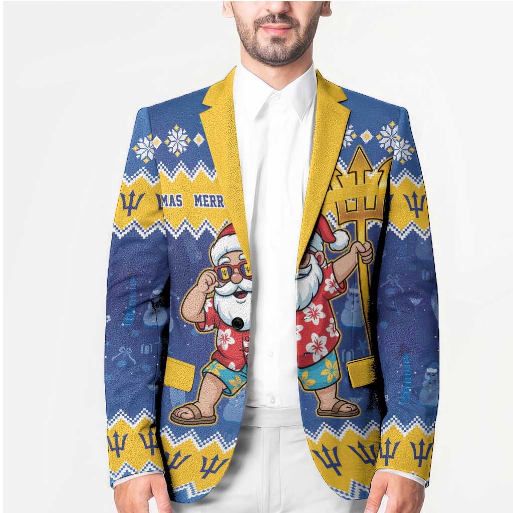 Barbados Christmas Blazer Trident Dabbing Santa - Wonder Print Shop