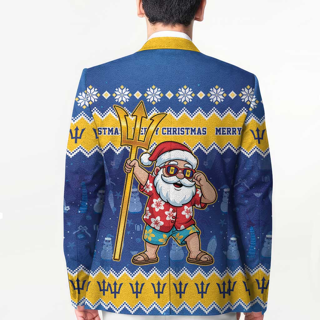 Barbados Christmas Blazer Trident Dabbing Santa - Wonder Print Shop