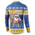 Barbados Christmas Button Sweatshirt Trident Dabbing Santa - Wonder Print Shop