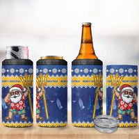 Barbados Christmas 4 in 1 Can Cooler Tumbler Trident Dabbing Santa - Wonder Print Shop
