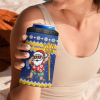 Barbados Christmas 4 in 1 Can Cooler Tumbler Trident Dabbing Santa - Wonder Print Shop