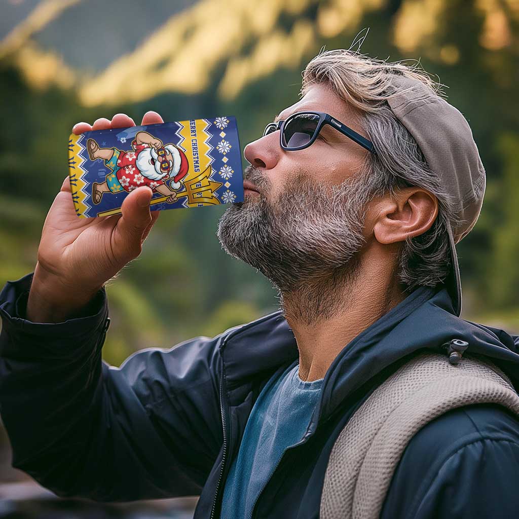 Barbados Christmas 4 in 1 Can Cooler Tumbler Trident Dabbing Santa - Wonder Print Shop