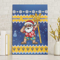 Barbados Christmas Canvas Wall Art Trident Dabbing Santa - Wonder Print Shop