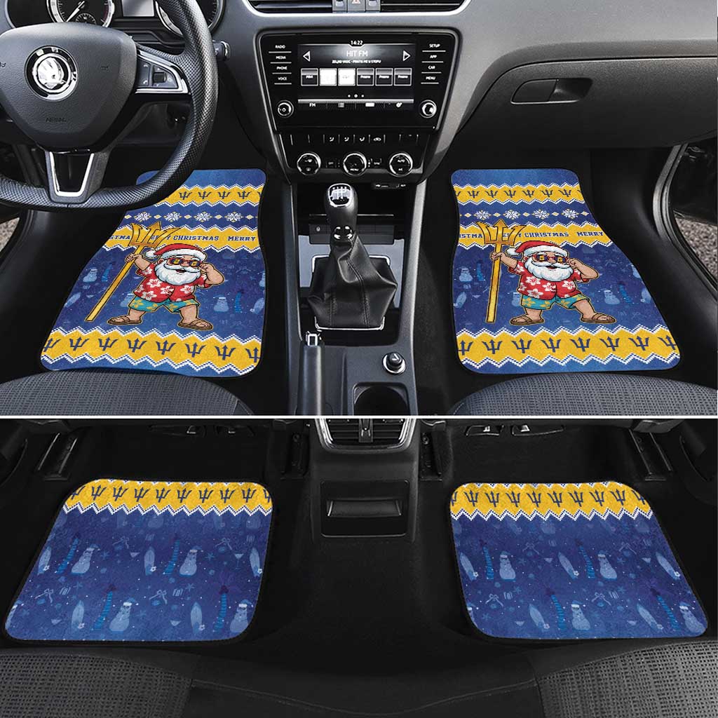 Barbados Christmas Car Mats Trident Dabbing Santa - Wonder Print Shop