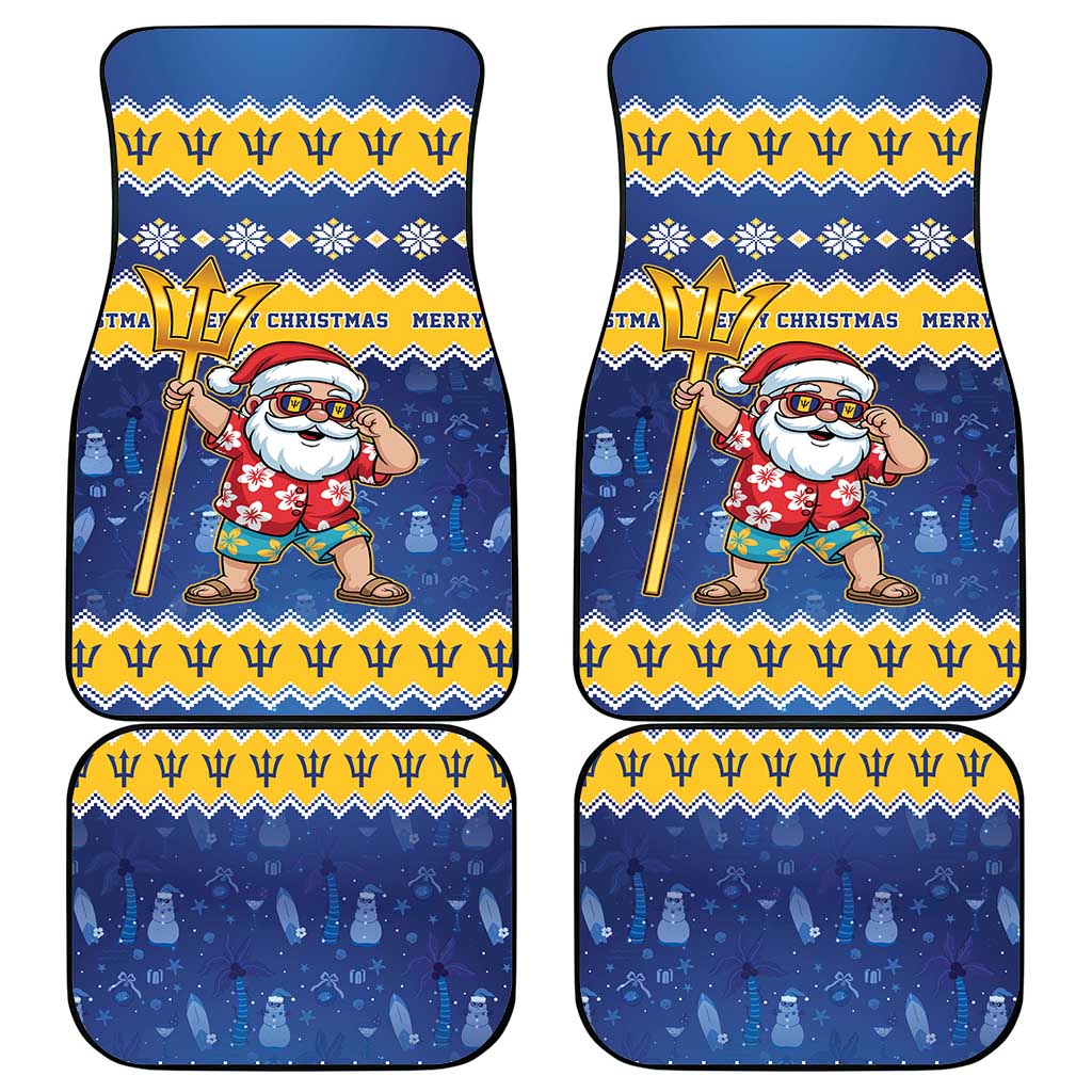 Barbados Christmas Car Mats Trident Dabbing Santa - Wonder Print Shop