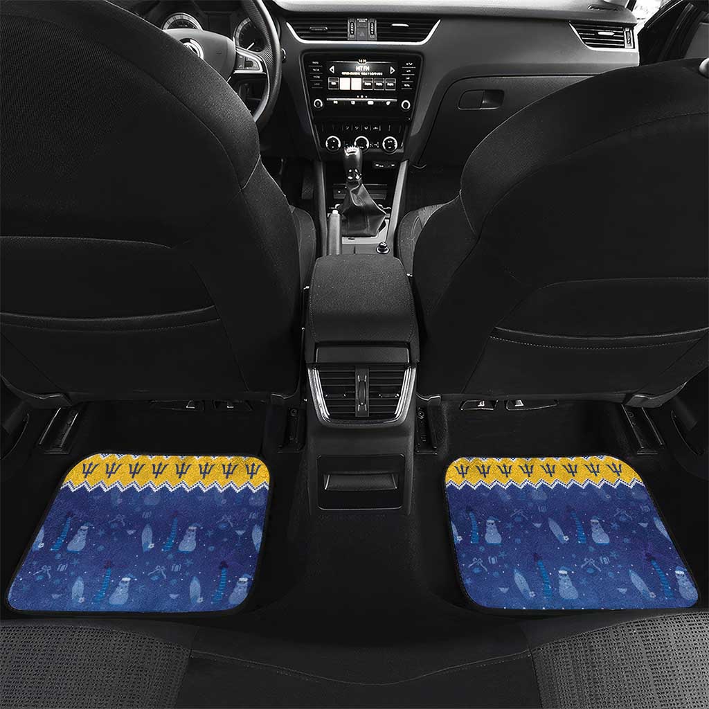Barbados Christmas Car Mats Trident Dabbing Santa - Wonder Print Shop