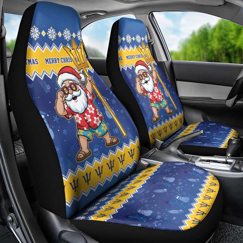 Barbados Christmas Car Seat Cover Trident Dabbing Santa - Wonder Print Shop