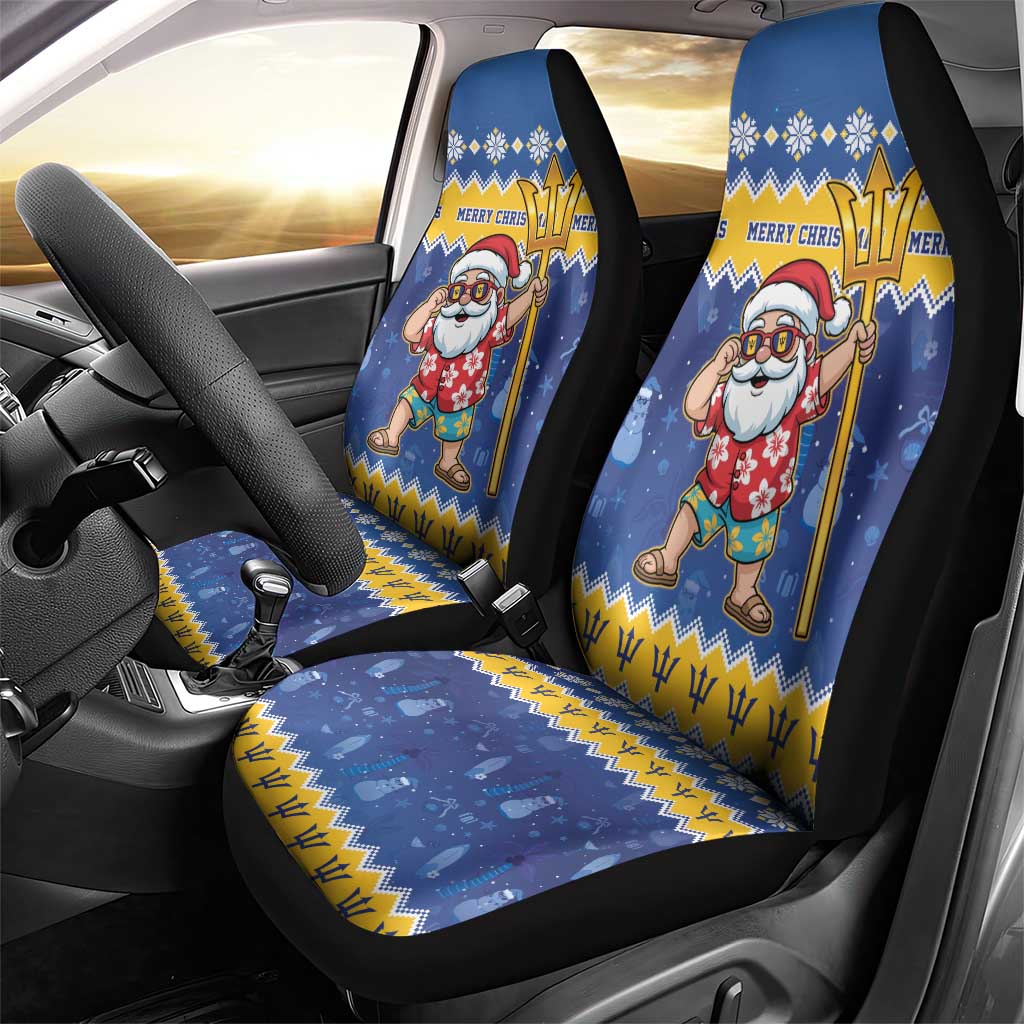 Barbados Christmas Car Seat Cover Trident Dabbing Santa - Wonder Print Shop