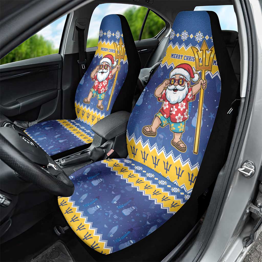Barbados Christmas Car Seat Cover Trident Dabbing Santa - Wonder Print Shop