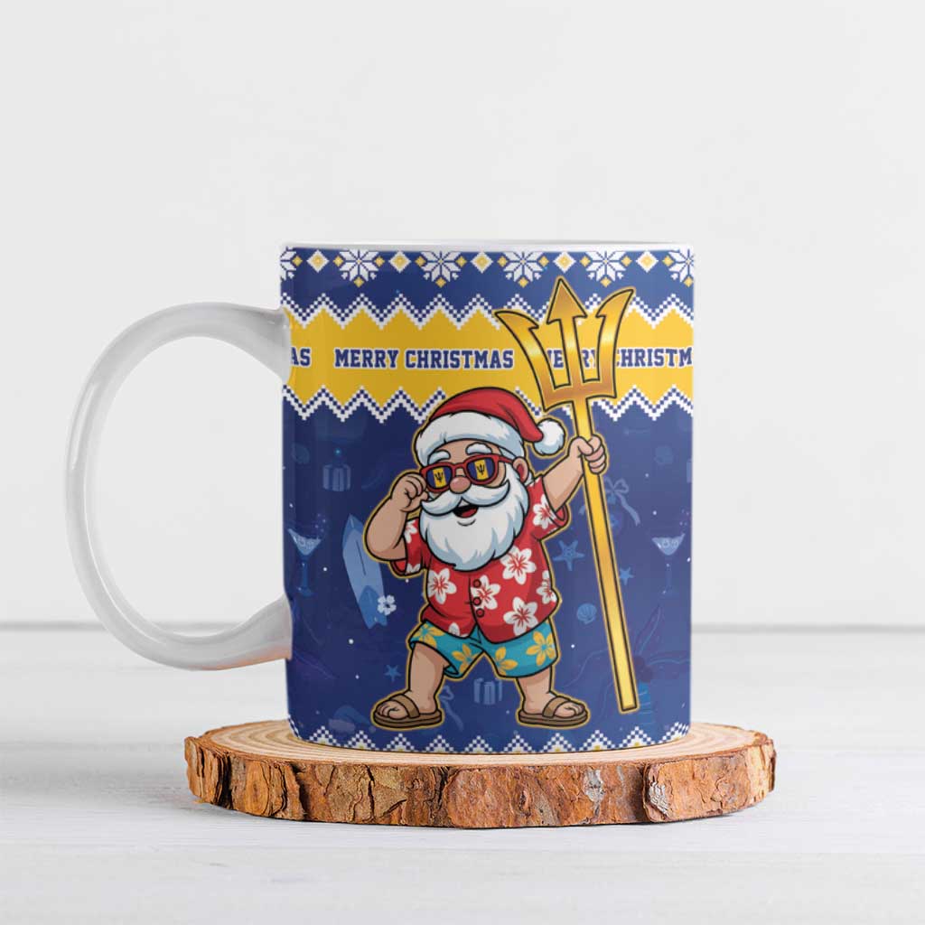 Barbados Christmas Ceramic Mug Trident Dabbing Santa - Wonder Print Shop
