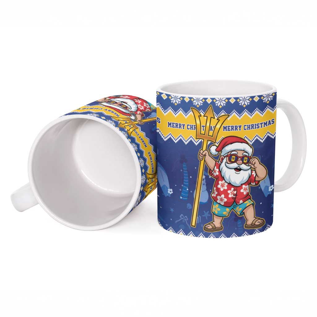 Barbados Christmas Ceramic Mug Trident Dabbing Santa - Wonder Print Shop