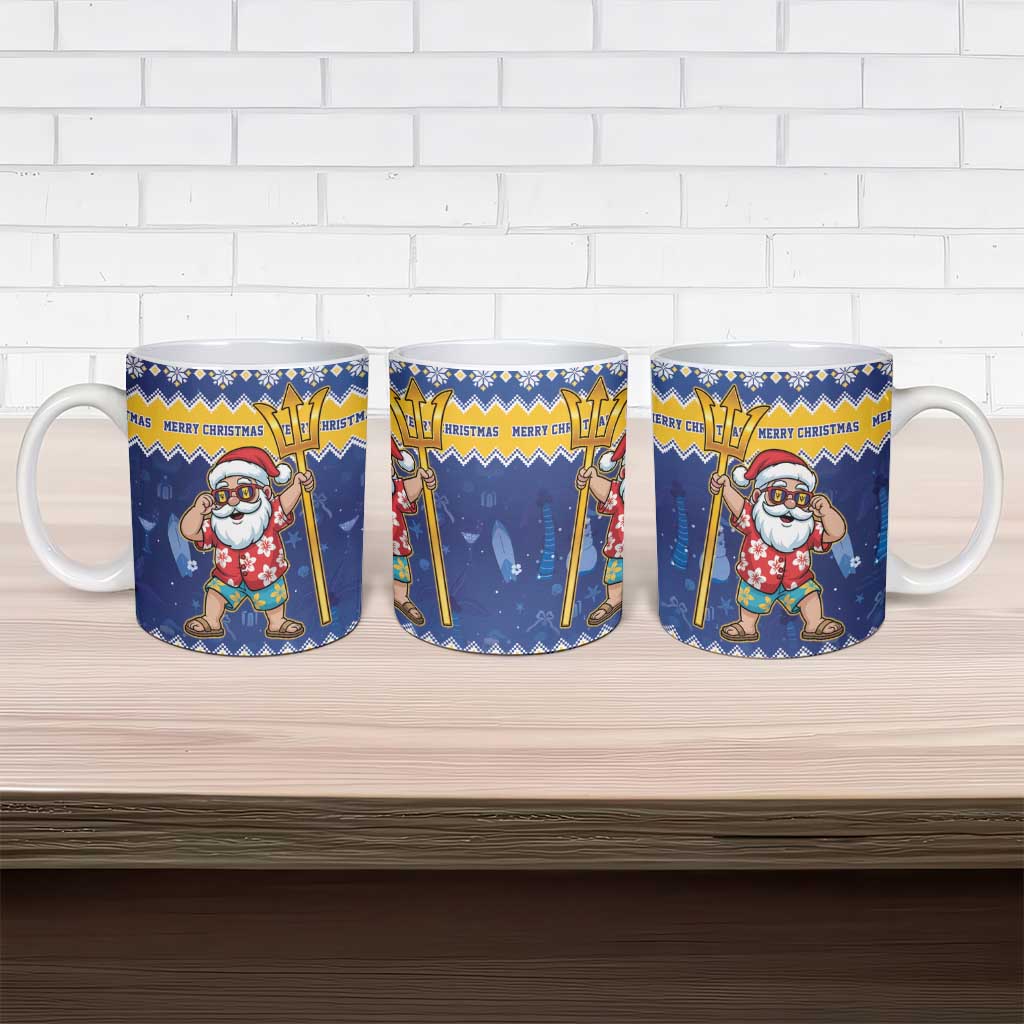 Barbados Christmas Ceramic Mug Trident Dabbing Santa - Wonder Print Shop