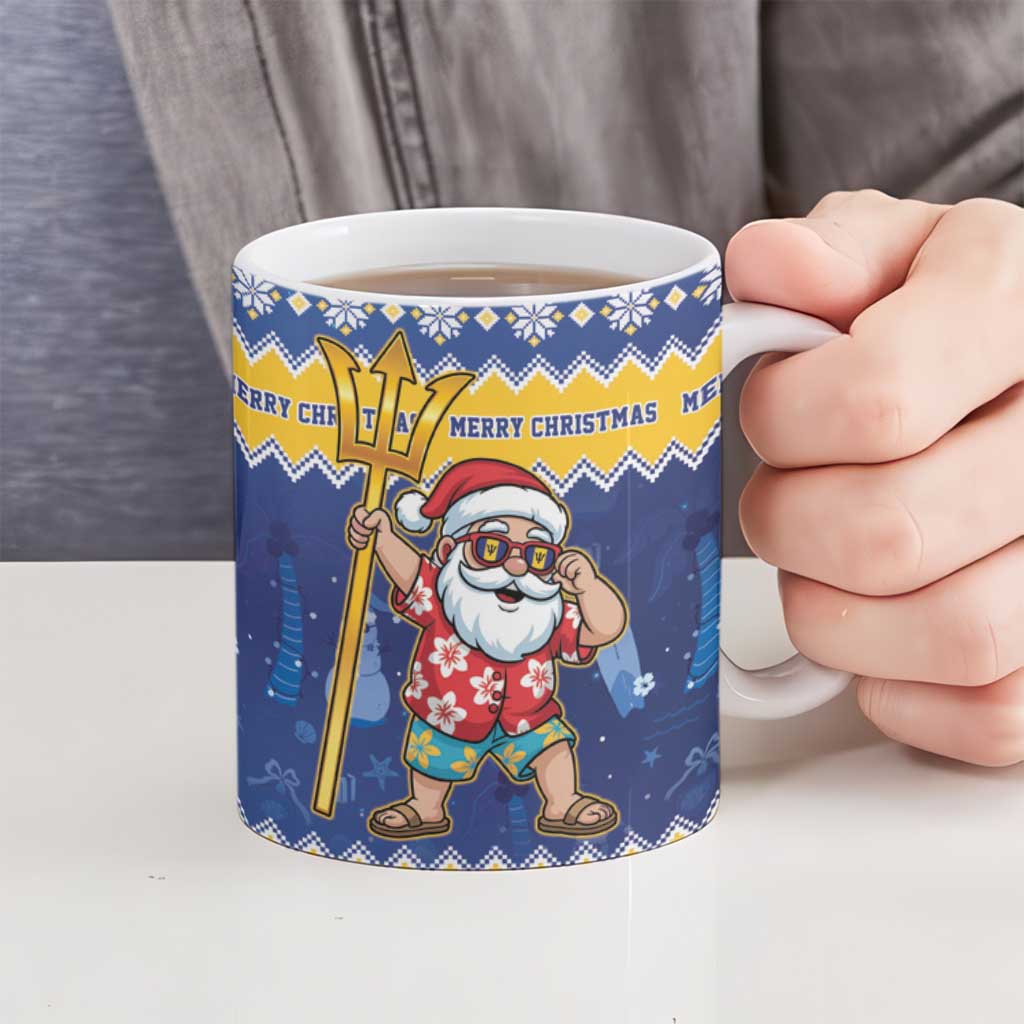 Barbados Christmas Ceramic Mug Trident Dabbing Santa - Wonder Print Shop