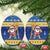 Barbados Christmas Ceramic Ornament Trident Dabbing Santa - Wonder Print Shop