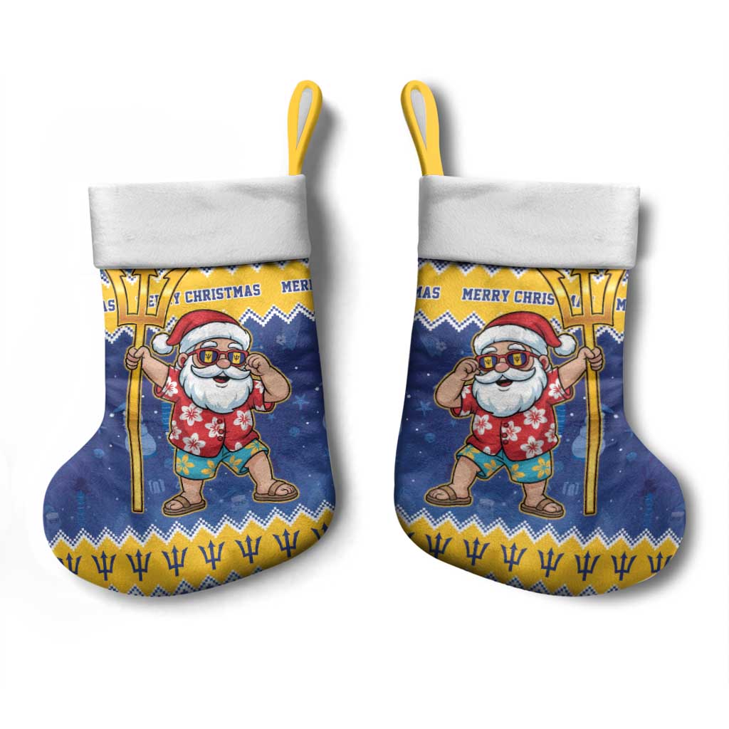 Barbados Christmas Stocking Trident Dabbing Santa - Wonder Print Shop