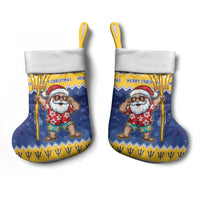 Barbados Christmas Stocking Trident Dabbing Santa - Wonder Print Shop