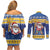 Barbados Christmas Couples Matching Off Shoulder Short Dress and Long Sleeve Button Shirt Trident Dabbing Santa - Wonder Print Shop
