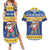 Barbados Christmas Couples Matching Summer Maxi Dress and Hawaiian Shirt Trident Dabbing Santa - Wonder Print Shop