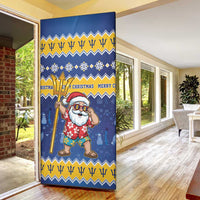 Barbados Christmas Door Cover Trident Dabbing Santa - Wonder Print Shop