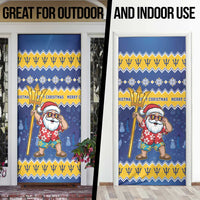 Barbados Christmas Door Cover Trident Dabbing Santa - Wonder Print Shop