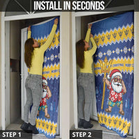 Barbados Christmas Door Cover Trident Dabbing Santa - Wonder Print Shop