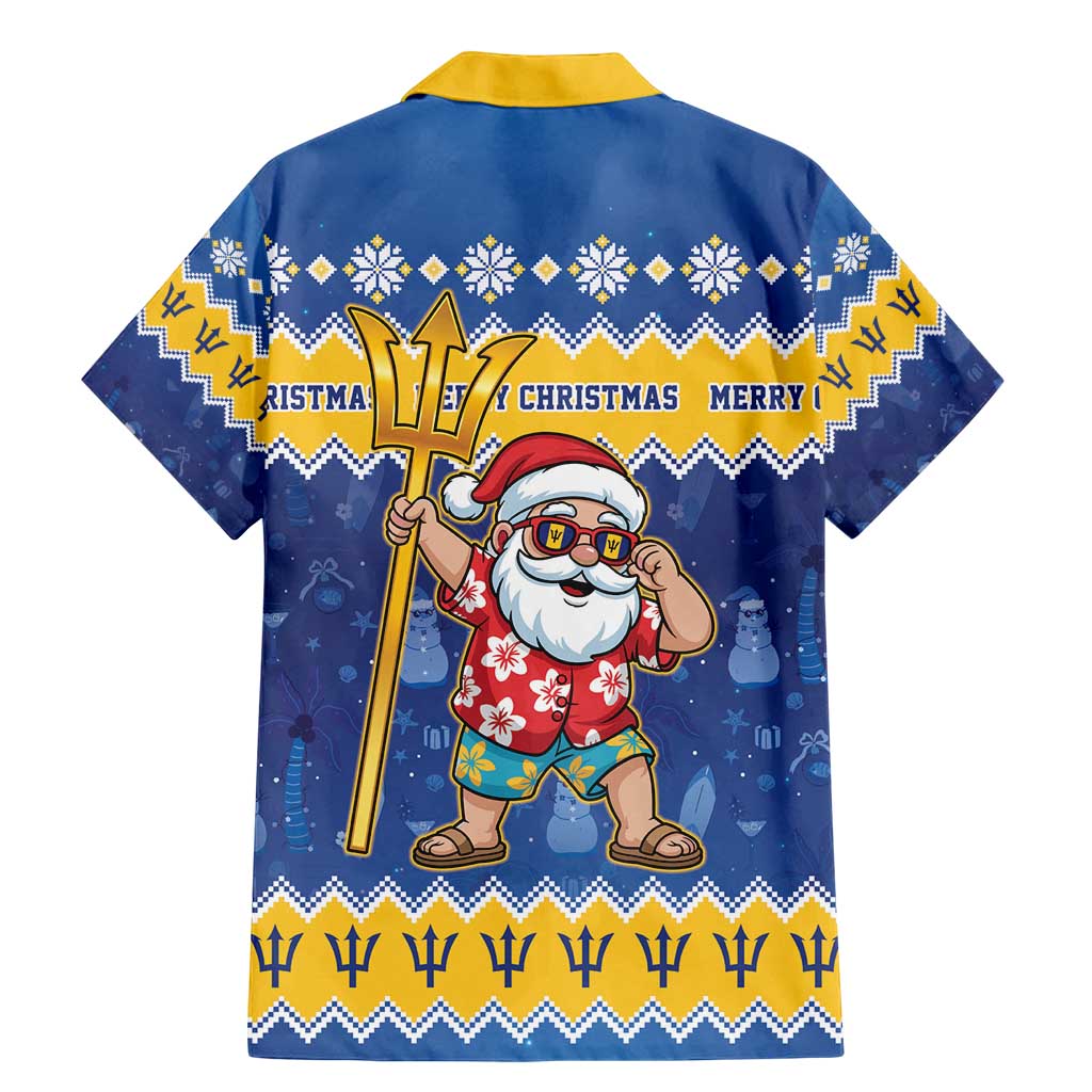 Barbados Christmas Family Matching Mermaid Dress and Hawaiian Shirt Trident Dabbing Santa - Wonder Print Shop