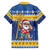 Barbados Christmas Family Matching Off Shoulder Maxi Dress and Hawaiian Shirt Trident Dabbing Santa - Wonder Print Shop