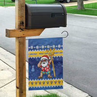 Barbados Christmas Garden Flag Trident Dabbing Santa - Wonder Print Shop