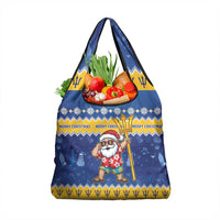 Barbados Christmas Grocery Bag Trident Dabbing Santa - Wonder Print Shop