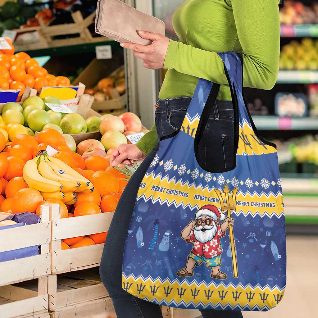Barbados Christmas Grocery Bag Trident Dabbing Santa - Wonder Print Shop