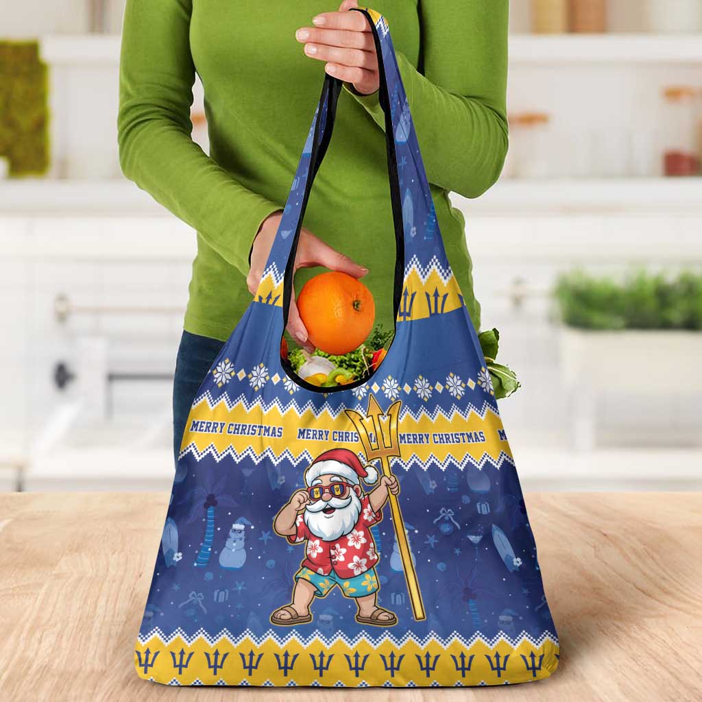 Barbados Christmas Grocery Bag Trident Dabbing Santa - Wonder Print Shop