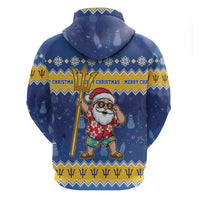 Barbados Christmas Hoodie Trident Dabbing Santa - Wonder Print Shop