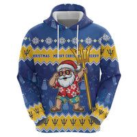 Barbados Christmas Hoodie Trident Dabbing Santa - Wonder Print Shop
