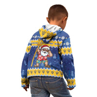 Barbados Christmas Kid Hoodie Trident Dabbing Santa - Wonder Print Shop