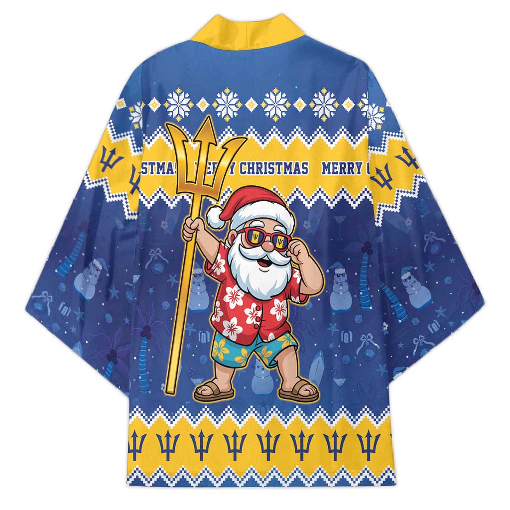Barbados Christmas Kimono Trident Dabbing Santa - Wonder Print Shop