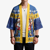 Barbados Christmas Kimono Trident Dabbing Santa - Wonder Print Shop