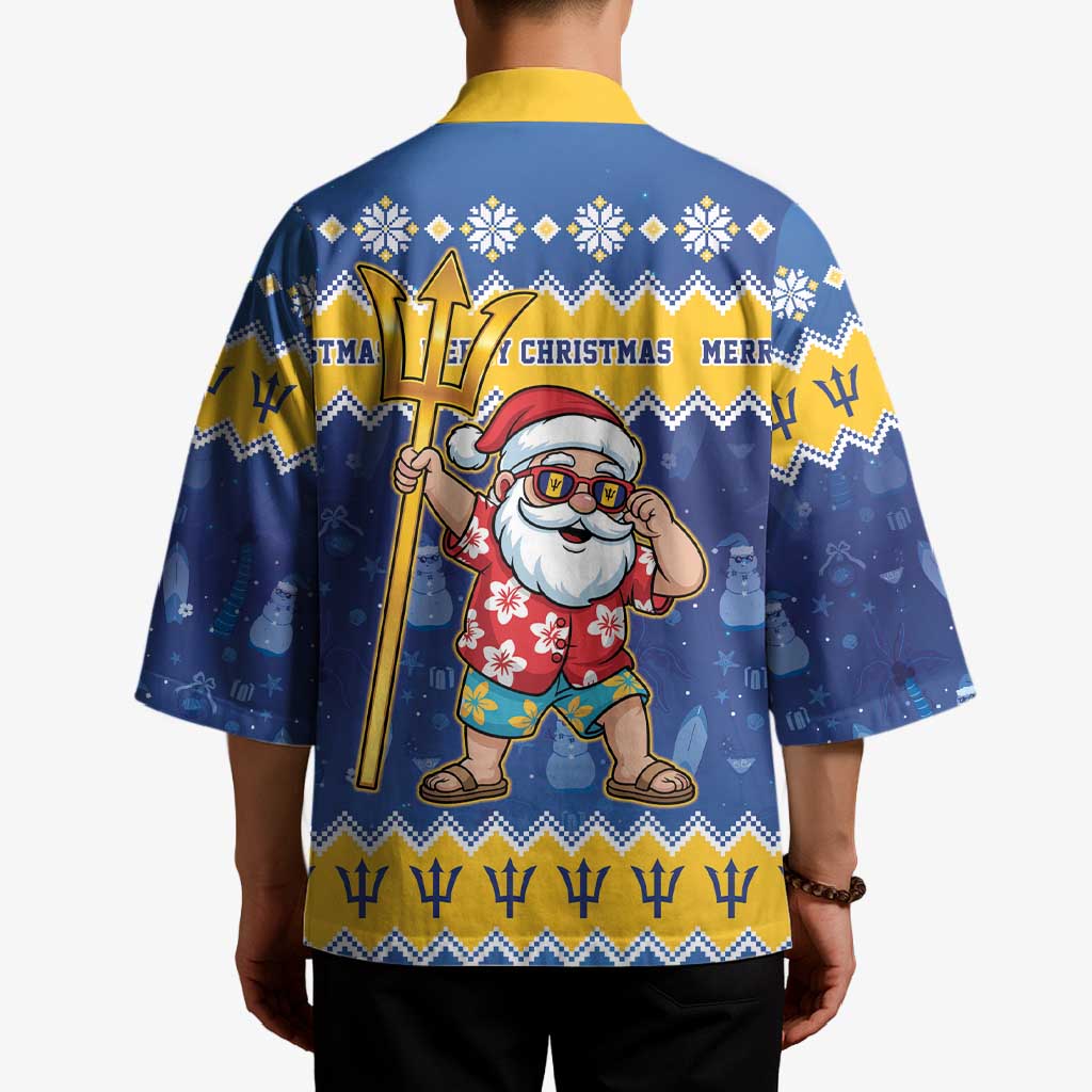 Barbados Christmas Kimono Trident Dabbing Santa - Wonder Print Shop