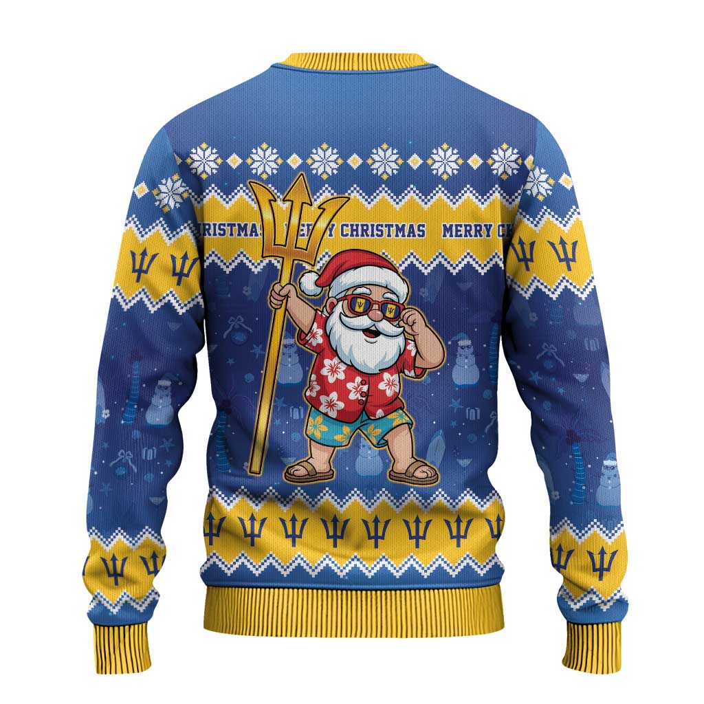 Barbados Christmas Ugly Christmas Sweater Trident Dabbing Santa - Wonder Print Shop