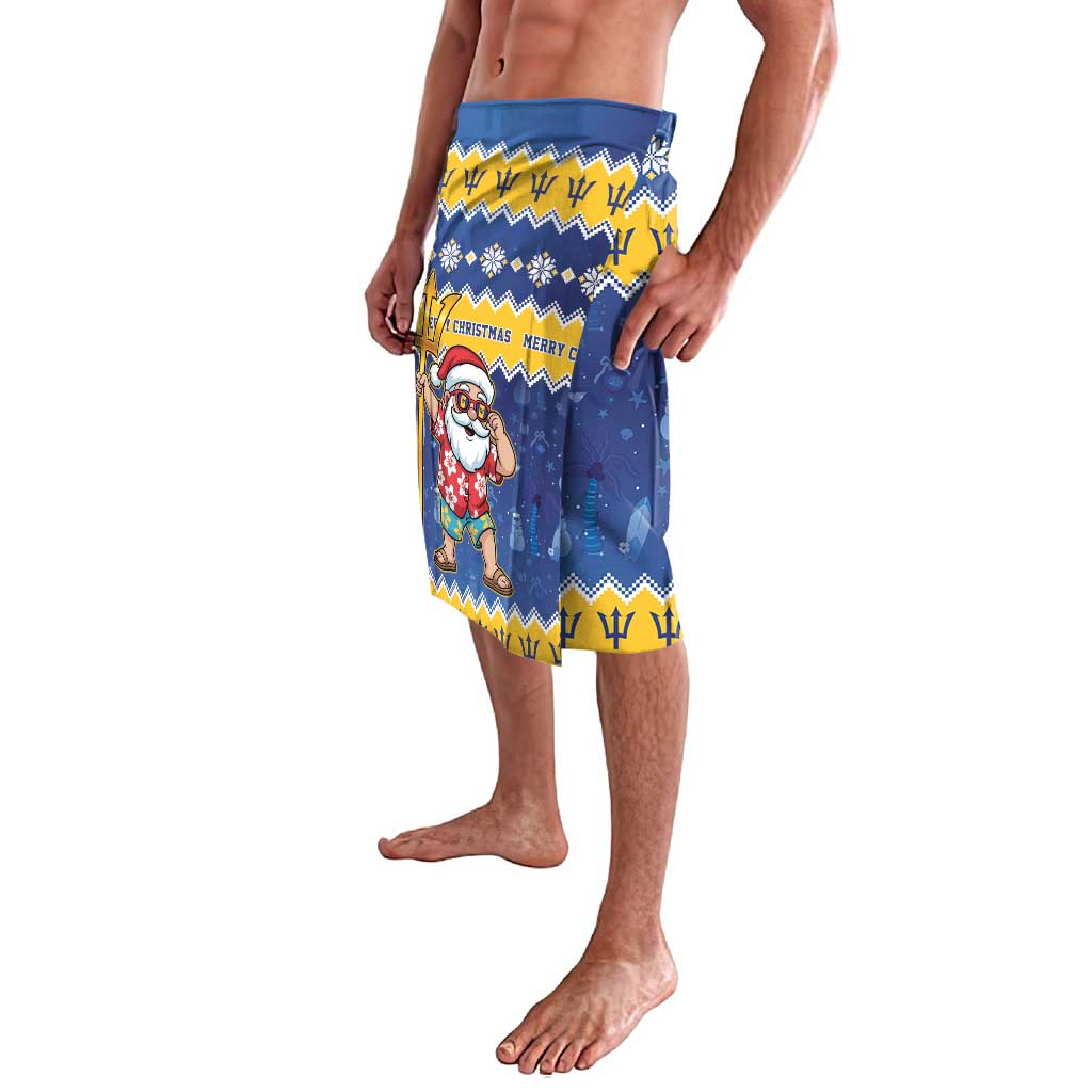 Barbados Christmas Lavalava Trident Dabbing Santa - Wonder Print Shop