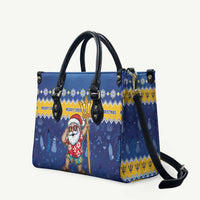 Barbados Christmas Leather Bag Trident Dabbing Santa - Wonder Print Shop