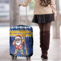 Barbados Christmas Luggage Cover Trident Dabbing Santa - Wonder Print Shop