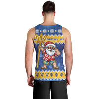 Barbados Christmas Men Tank Top Trident Dabbing Santa - Wonder Print Shop